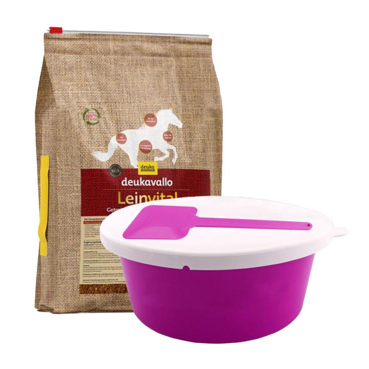 Set Mit Futterschale Leinvital Pink